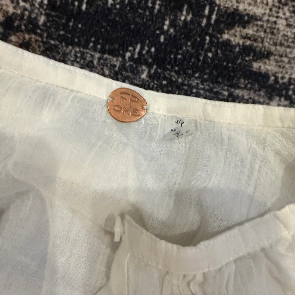Free People White Cream Blouse - Picture 3 of 5